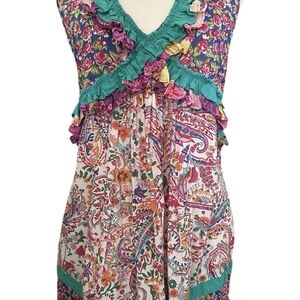 Pier 1 Multicolor Floral Cotton Apron